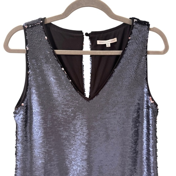 Rebecca Minkoff Claire Sequin Mini Shift Dress Blue Size XS - Picture 4 of 11